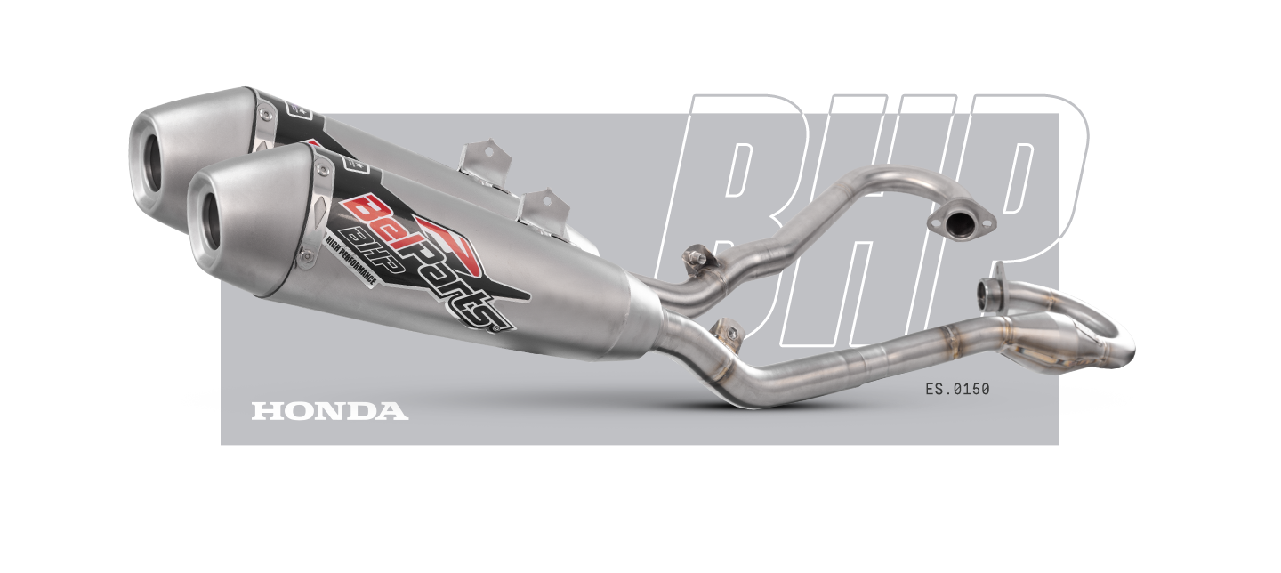 Escapamento HONDA CRF 250 RX 18-21 Curva + Ponteira Dupla
