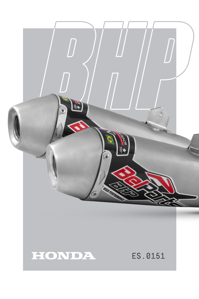 Escapamento HONDA CRF 450 RX 17-18 Curva + Ponteira Dupla