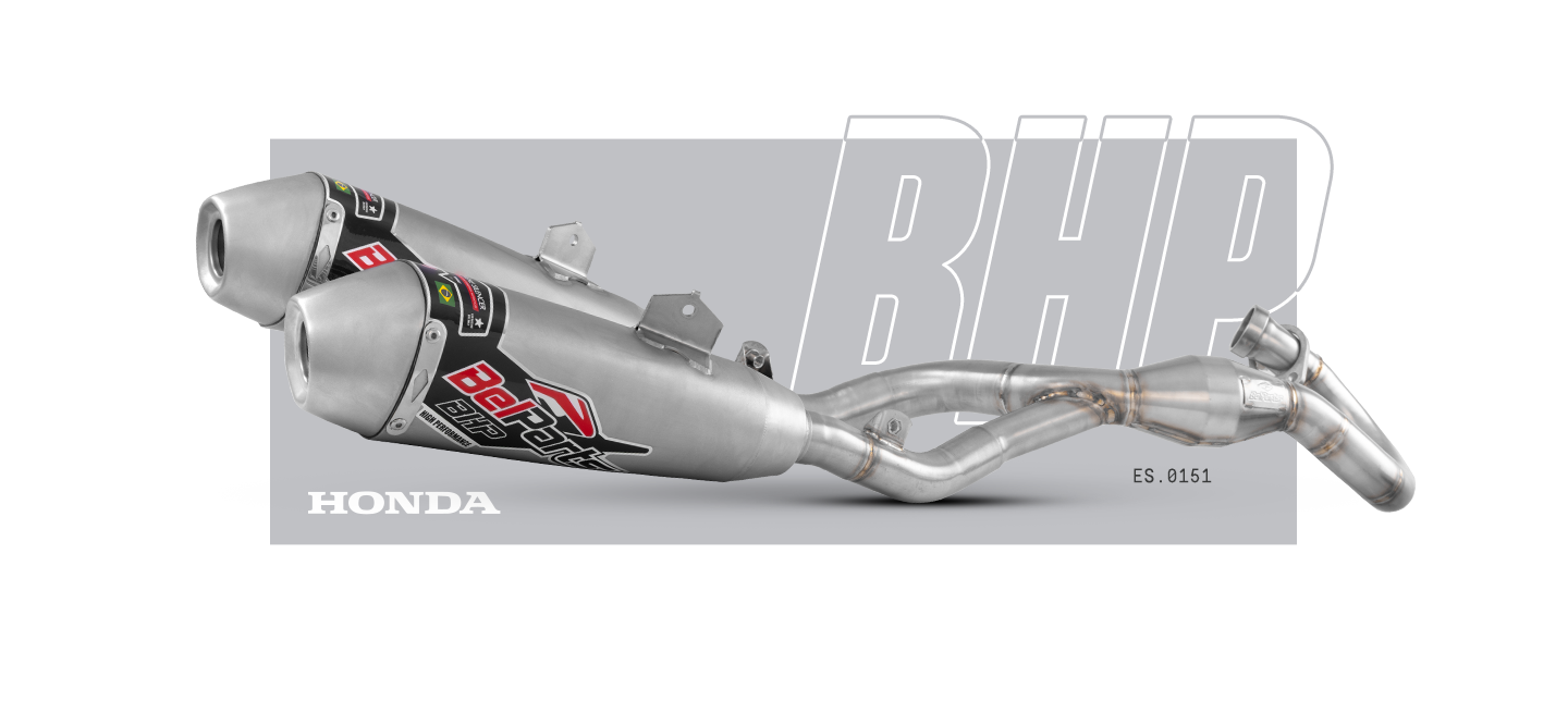 Escapamento HONDA CRF 450 RX 17-18 Curva + Ponteira Dupla