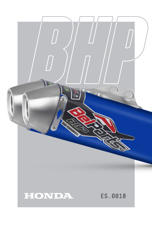 Escapamento HONDA CRF 450 R 13-14 DUPLA BHP Curva + Ponteira