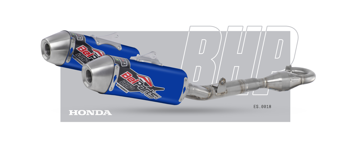 Escapamento HONDA CRF 450 R 13-14 DUPLA BHP Curva + Ponteira